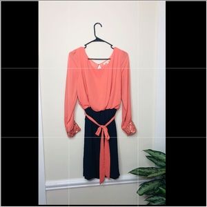 Coral and Navy dress